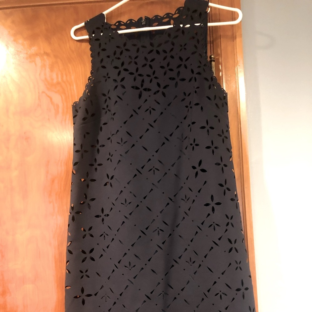 JCrew Navy laser cut mini dress